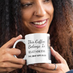 Mug Meilleure femme jamais personnalisée photo<br><div class="desc">Offrez à la meilleure femme un cadeau amusant avec cette tasse photo personnalisée. Personnalisez facilement votre photo préférée ensemble. Vous pouvez personnaliser "This Coffee Belongs to" à sa boisson chaude préférée (par exemple, thé, boisson, etc.) et "Best Wife Ever" quelque chose de similaire en longueur. Vous pouvez également ajouter votre...</div>