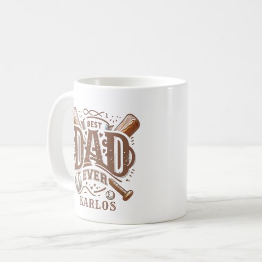 Mug Meilleure Fête des pères de baseball papa (Devant gauche)