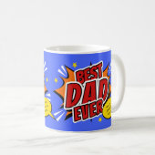 Mug Meilleure Fête des pères de Superhero comique papa (Devant droit)