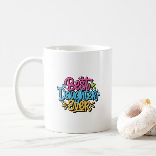 Mug Meilleure Fille de Tous les Temps (Style 3) (Avec donut)