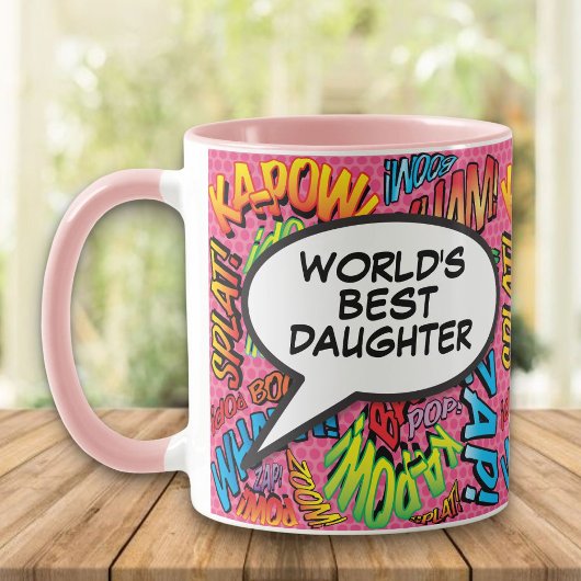 Mug Meilleure fille du monde amusant Retro moderne Com