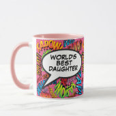 Mug Meilleure fille du monde amusant Retro moderne Com (Gauche)
