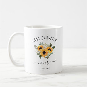 Mug Meilleure fille jamais   Joli tournesol rustique