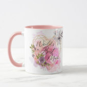 Mug Meilleure fleur de coeur MUM du monde nom personna (Gauche)
