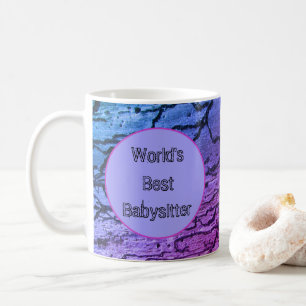 Mug Meilleure Garde d'Enfants au Monde Rose Bleu Néon
