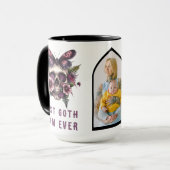 Mug Meilleure Goth Maman Jamais Crâne Moth Purple Fête (Devant gauche)