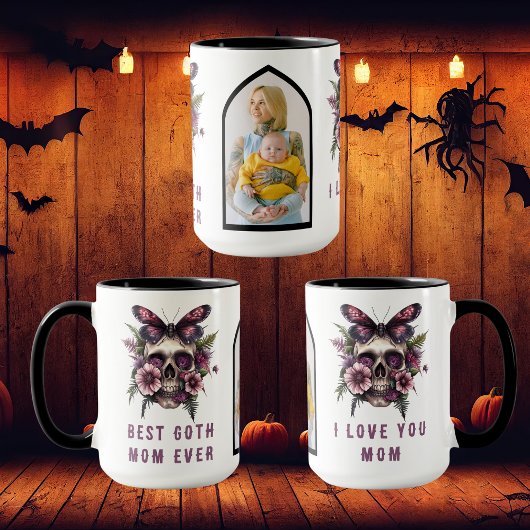 Mug Meilleure Goth Maman Jamais Crâne Moth Purple Fête