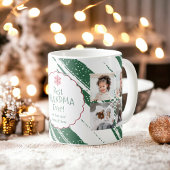 Mug Meilleure grand-mère 5 photos Fils de Noël vert
