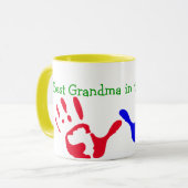 Mug Meilleure grand-mère avec des empreintes de main M (Devant gauche)