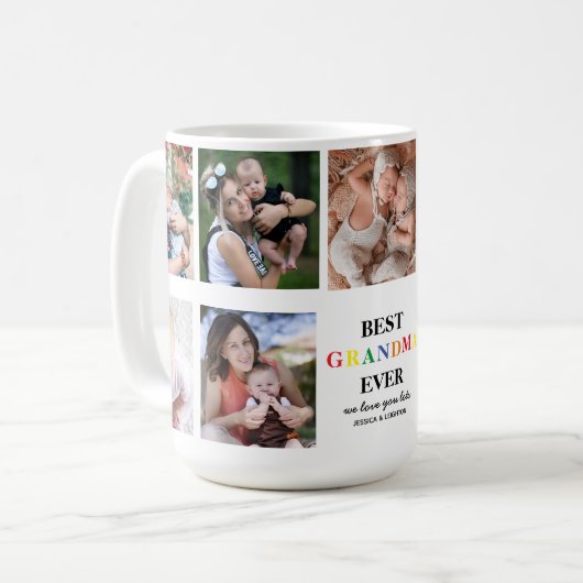 Mug Meilleure grand-mère | Collage photo mignon (Devant gauche)
