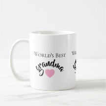 Meilleure Grand-mère du Monde Cœur Mignon Blanc Él