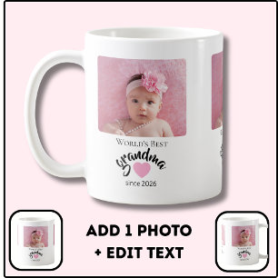 Mug Meilleure Grand-mère du Monde Depuis Année Photo M