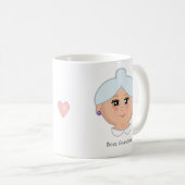 Mug Meilleure grand-mère et cœur modifiable (Devant droit)
