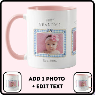 Mug Meilleure grand-mère établie photo personnalisée d