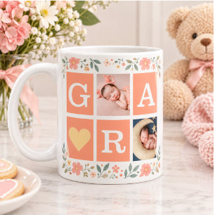 Mug Meilleure grand-mère Ever Script Moderne 4 Collage