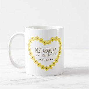 Mug Meilleure Grand-mère Ever Tournesol Cœur Personnal