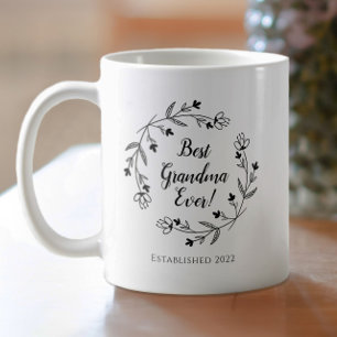 Mug Meilleure grand-mère Famille Couronne florale Anné