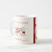 Mug Meilleure grand-mère jamais Poinsettia verdure Noë (Devant gauche)