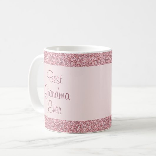 Mug Meilleure grand-mère jamais Rose Parties scintilla (Devant gauche)