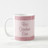 Mug Meilleure grand-mère jamais Rose Parties scintilla (Gauche)