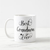 Mug Meilleure grand-mère Jour de typographie Script Fê (Gauche)