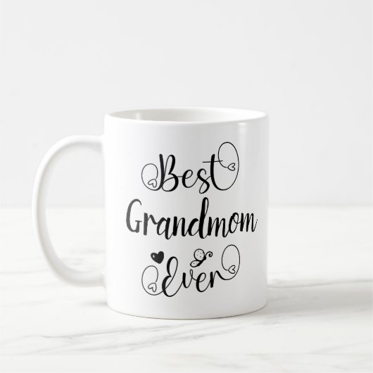 Mug Meilleure grand-mère Jour de typographie Script Fê (Gauche)