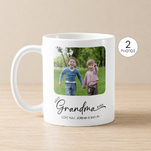 Mug Meilleure Grand-mère Moderne Script 1 ou 2 Photos