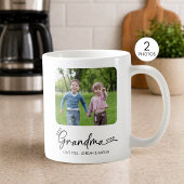 Mug Meilleure Grand-mère Moderne Script 1 ou 2 Photos