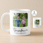 Mug Meilleure Grand-mère Moderne Script 1 ou 2 Photos