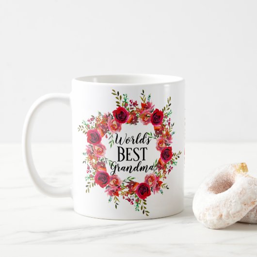 Mug Meilleure grand-mère personnalisée au monde (Avec donut)