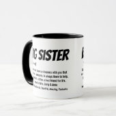Mug Meilleure grande soeur Ever, soeur Définition Nom  (Devant gauche)