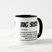 Mug Meilleure grande soeur Ever, soeur Définition Nom  (Devant droit)