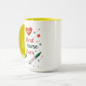 Mug Meilleure infirmière jamais - Drôle conception (Devant gauche)