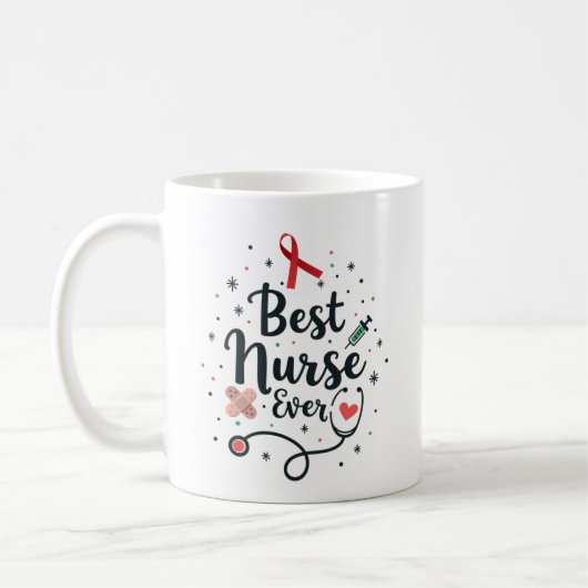 Mug Meilleure infirmière - Nom personnalisé (Gauche)