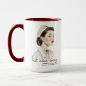 Mug Meilleure infirmière vintage Retro Pin-Up (Gauche)