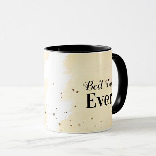 Mug Meilleure journée jamais avec des étoiles en beige (Devant droit)