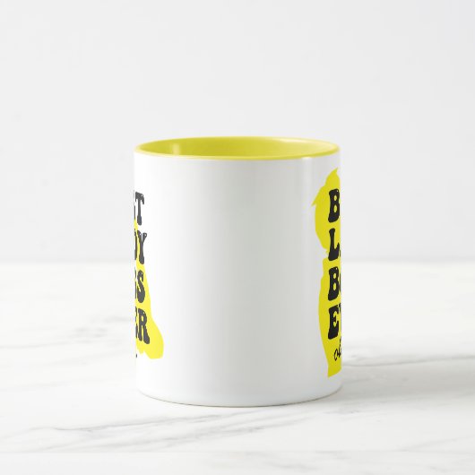 Mug Meilleure Lady Boss Jamais Rétro Jaune Personnalis (Centre)