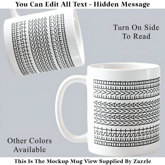 Mug Meilleure Mama jamais caché Message 141BW Nouveaut