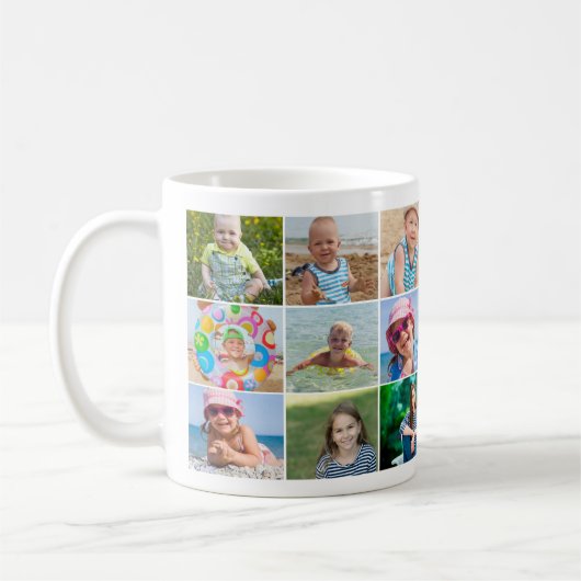 Mug Meilleure maman 9 Photo Collage Fête des mères (Gauche)