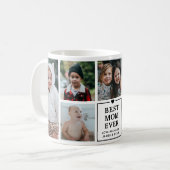 Mug Meilleure Maman Actuelle Collage de 7 Photos & Nom (Devant gauche)