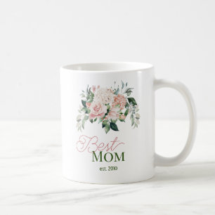 Mug Meilleure maman Aquarelle rose pâle Floral