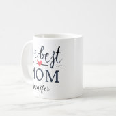 Mug Meilleure maman Aquarelle Rouge Nom du coeur (Devant gauche)