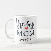 Mug Meilleure maman Aquarelle Rouge Nom du coeur (Gauche)