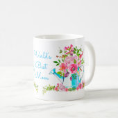 Mug Meilleure maman Bleu Rose Bleu Fleur Personnalisé (Devant droit)