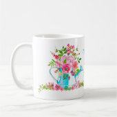 Mug Meilleure maman Bleu Rose Bleu Fleur Personnalisé (Gauche)