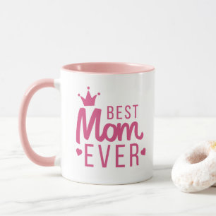 Mug Meilleure maman branchée jamais rose Typographie