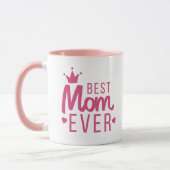 Mug Meilleure maman branchée jamais rose Typographie M (Gauche)