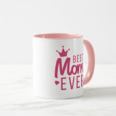 Mug Meilleure maman branchée jamais rose Typographie M (Devant droit)