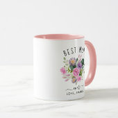 Mug Meilleure maman Burgundy Boho Co toujours à la mod (Devant droit)