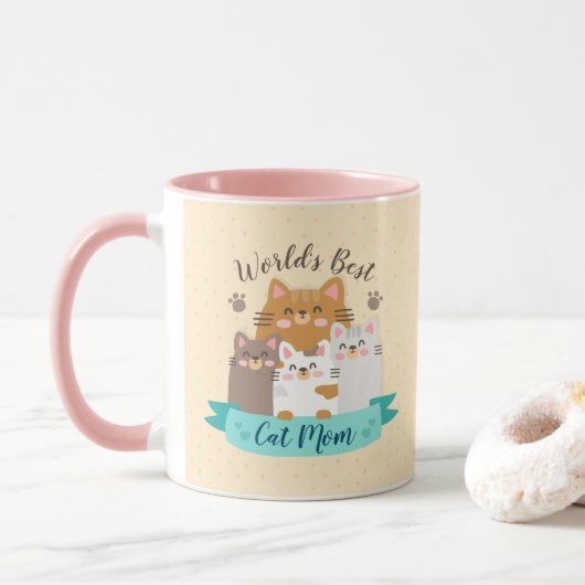Mug Meilleure maman chatte du monde - Cute Kittens (Avec donut)